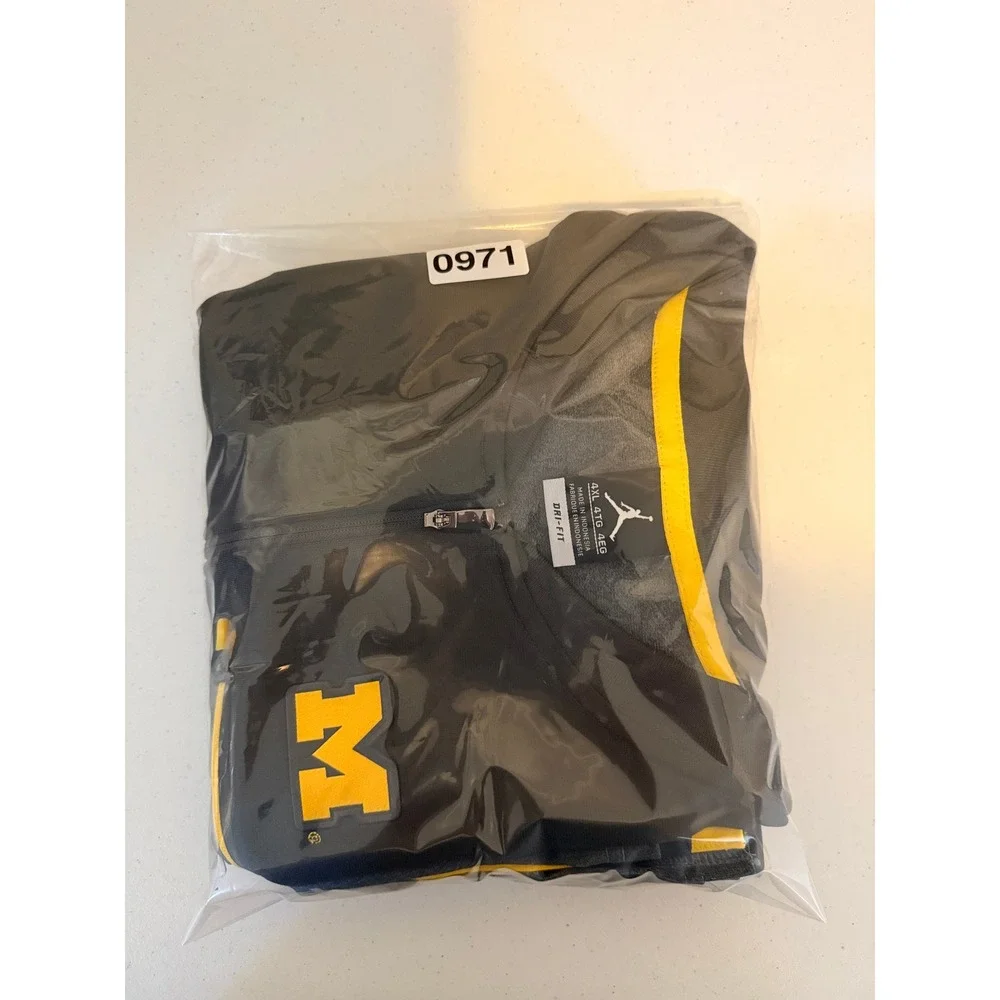 Jordan Michigan‎ Wolverines Quarter Zip Men 4XL Gray Excellent Dri-Fit Pullover